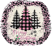 Trio Plaid Trees Christmas in Pink 20 oz Skinny Tumbler Wrap