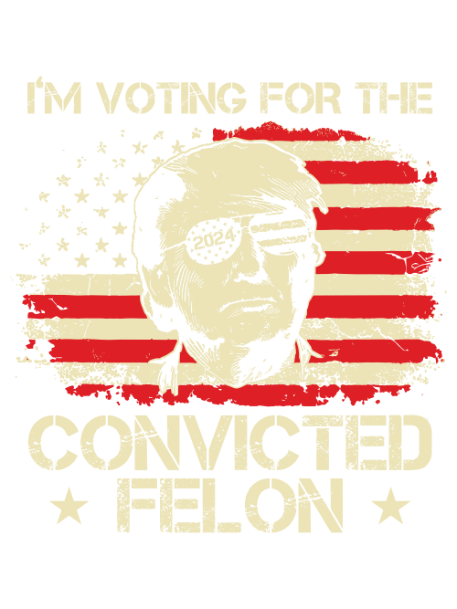 Trump Convicted Felon with Flag DTF (direct-to-film) Transfer