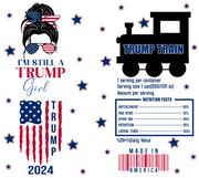 Trump Girl and Train UV DTF Wraps for 20 oz Skinny Tumbler