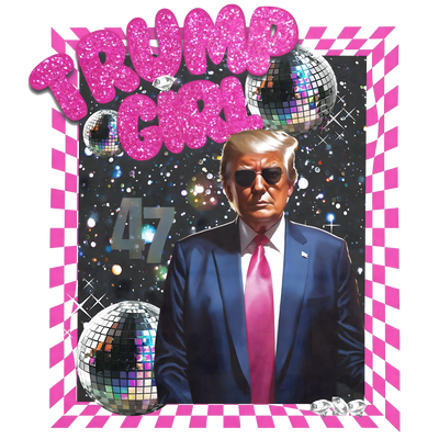 Trump Girl in Glitter Disco DTF (direct-to-film) Transfer