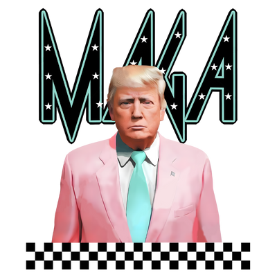 Trump Pink Jacket & Blue Tie DTF (direct-to-film) Transfer