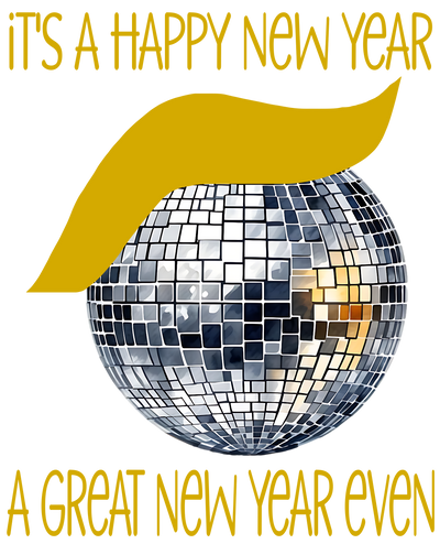 Trump Style Disco Ball with Yellow Text DTF (direct-to-film) Transfer