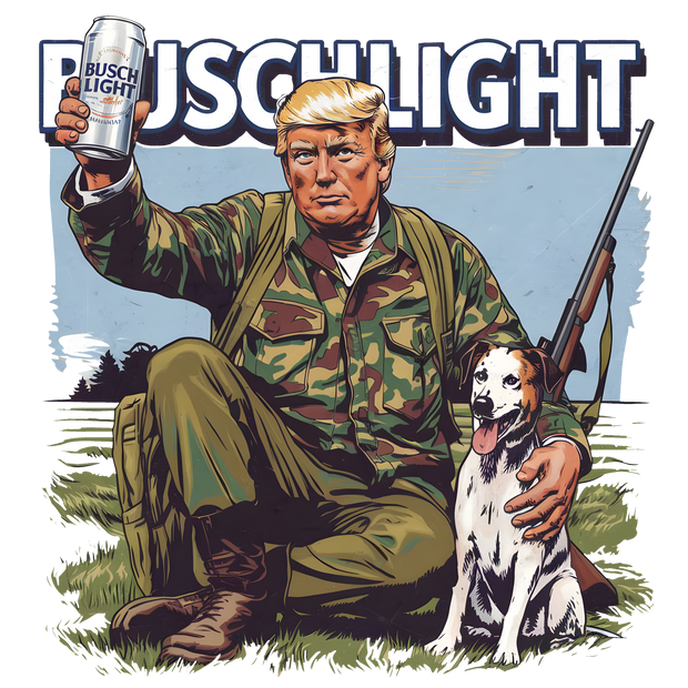 Trump & Dog Busch Light DTF (direct-to-film) Transfer