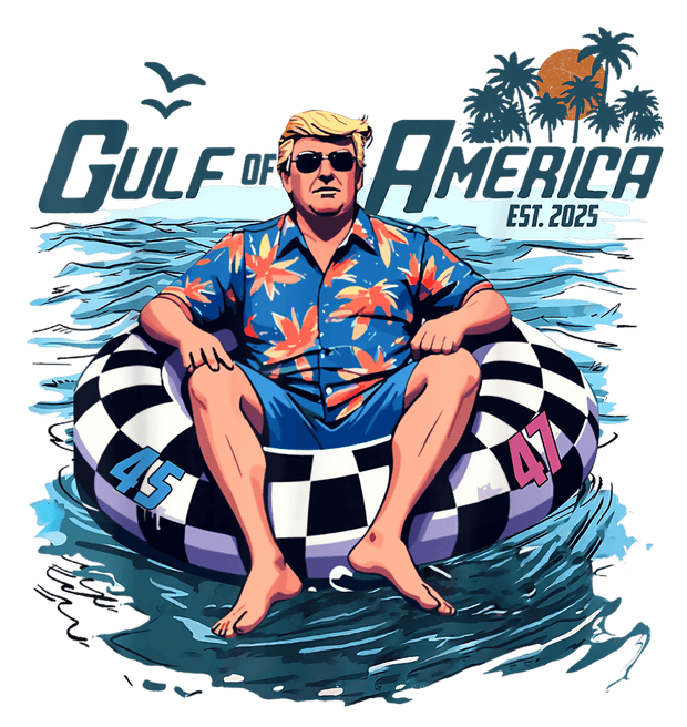 Trump in Float Tube Gulf of America DTF (direct-to-film) Transfer