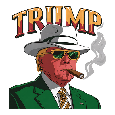 Trump in Green With Cigar DTF (direct-to-film) Transfer