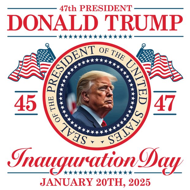 Trump on Stamp Inauguration Day DTF (direct-to-film) Transfer