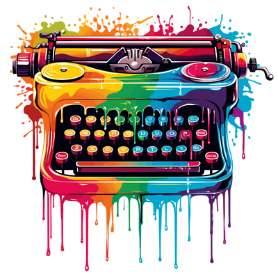Typewriter Color Drip DTF (direct-to-film) Transfer