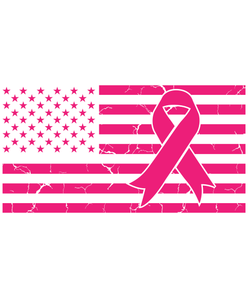 USA Flag Breast Cancer Awareness-01 DTF (direct-to-film) Transfer