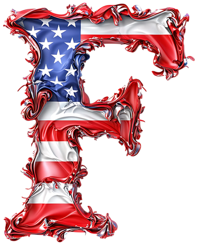 USA Letter F DTF (direct-to-film) Transfer