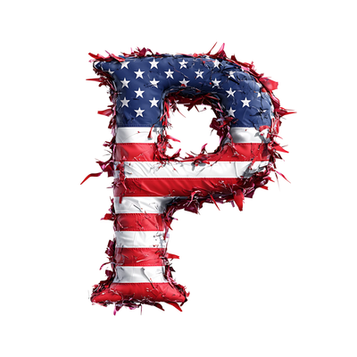 USA Letter P DTF (direct-to-film) Transfer