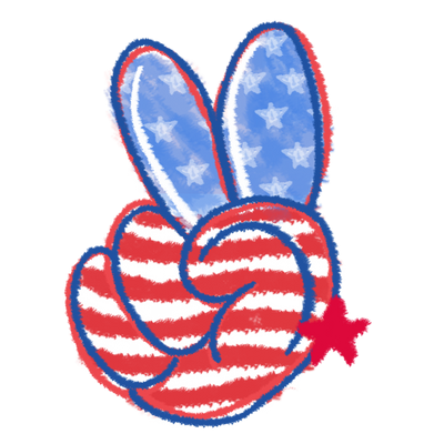 USA Peace Hand DTF (direct-to-film) Transfer