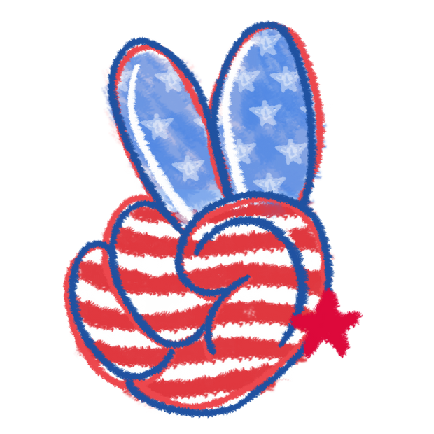 USA Peace Hand DTF (direct-to-film) Transfer