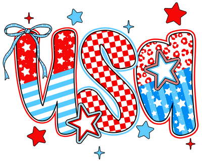 USA of multi-patterns 4th of July DTF (direct-to-film) Transfer