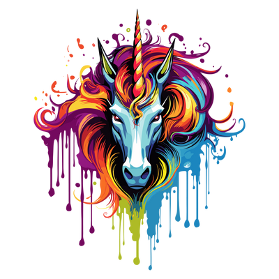 Unicorn Color Drip DTF (direct-to-film) Transfer