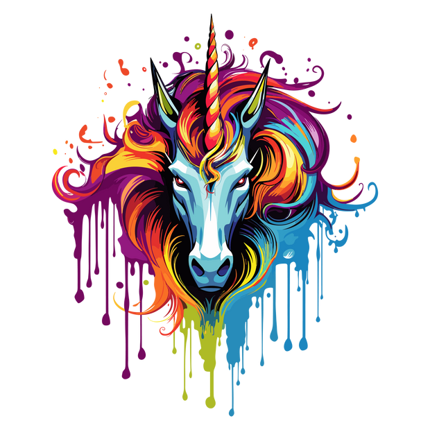Unicorn Color Drip DTF (direct-to-film) Transfer