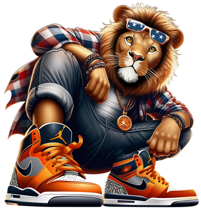 Lion King Orange Nikes DTF (direct-to-film) Transfer