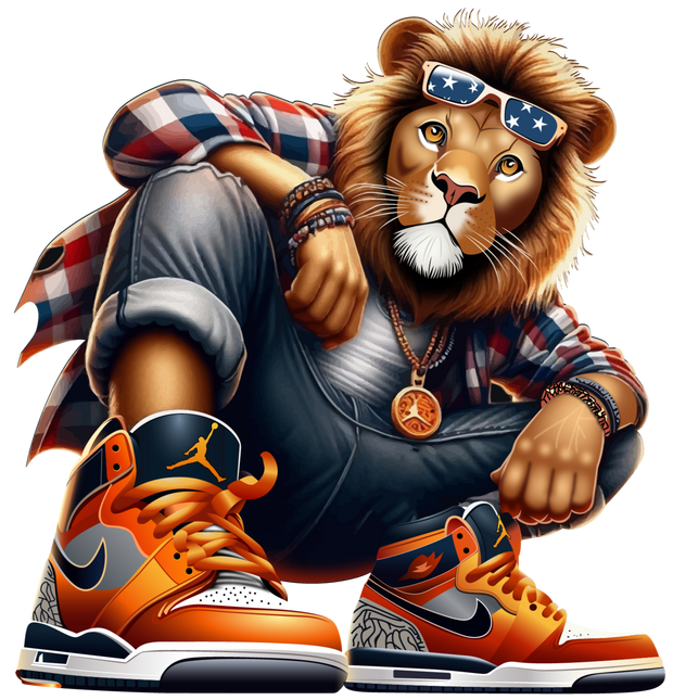 Lion King Orange Nikes DTF (direct-to-film) Transfer