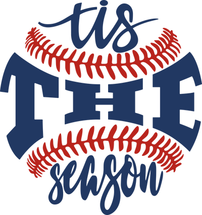 Baseball Tis the Season Bseball Laces DTF (Direct to Film) Transfer