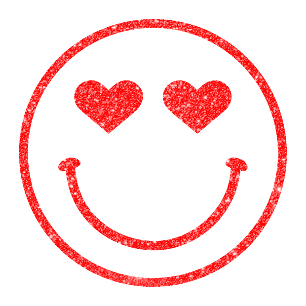 Valentine Red Smiley DTF (direct-to-film) Transfer