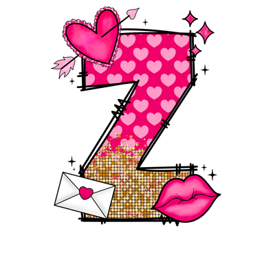 Valentine_s Day Letter Z DTF (direct-to-film) Transfer