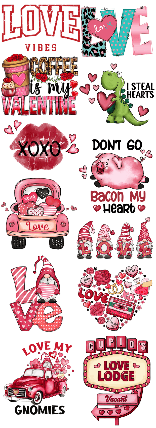 Valentine's Day 2 60"x22" Ready to Ship Gang Sheet - Twisted Image Transfers