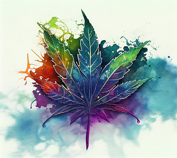 Vibrant Cannabis Leaf 11 UV-DTF 20 oz Skinny Tumbler Wrap