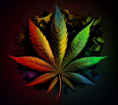 Vibrant Cannabis Leaf 12 UV-DTF 20 oz Skinny Tumbler Wrap