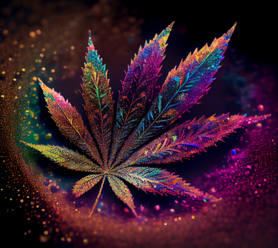 Vibrant Cannabis Leaf 15 UV-DTF 20 oz Skinny Tumbler Wrap