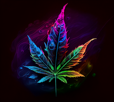 Vibrant Cannabis Leaf 17 UV-DTF 20 oz Skinny Tumbler Wrap