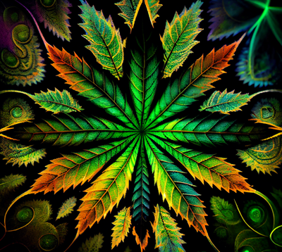 Vibrant Cannabis Leaf 1 UV-DTF 20 oz Skinny Tumbler Wrap