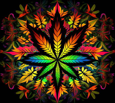 Vibrant Cannabis Leaf 4 UV-DTF 20 oz Skinny Tumbler Wrap