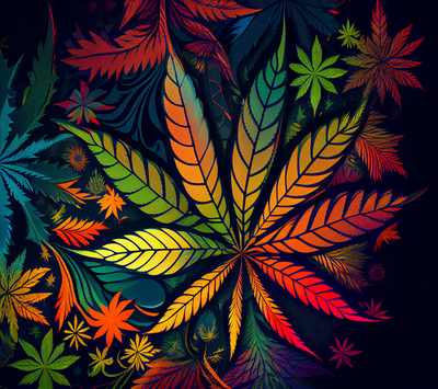 Vibrant Cannabis Leaf 7 UV-DTF 20 oz Skinny Tumbler Wrap