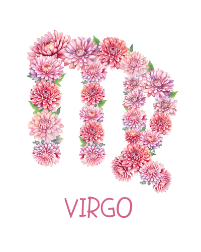 Virgo Floral Symbol DTF (direct-to-film) Transfer