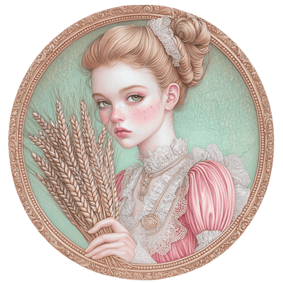 Virgo Girl in Gold Ring Zodiac DTF (direct-to-film) Transfer