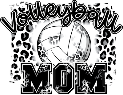 Volleyball Mom Black and White Font Sports DTF (direct-to-film) Transfer