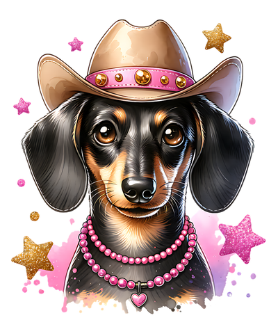 WESTERN DACHSHUND DTF (direct-to-film) Transfer