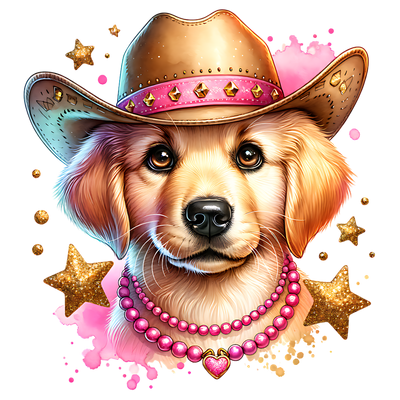 WESTERN GOLDEN RETRIEVER DTF (direct-to-film) Transfer