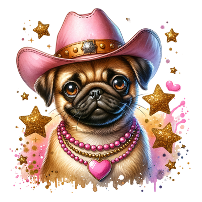 WESTERN PUG DTF (direct-to-film) Transfer