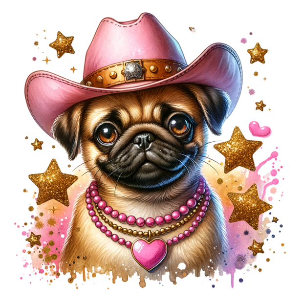 WESTERN PUG DTF (direct-to-film) Transfer