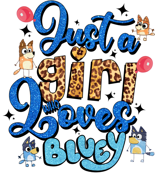 Who Loves Bluey Valentine DTF (direct-to-film) Transfer