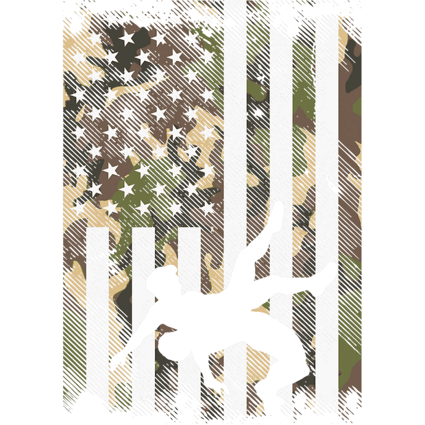 Wrestlers in Camo Flag DTF (direct-to-film) Transfer