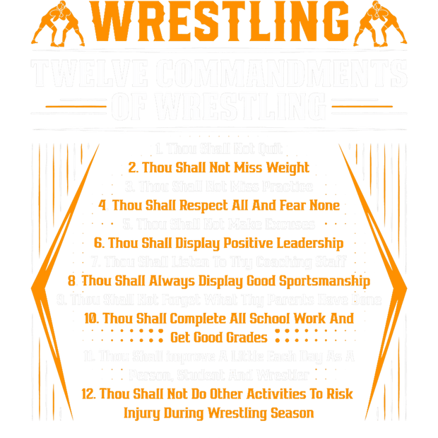 Wrestling 12 Commandments DTF (direct-to-film) Transfer
