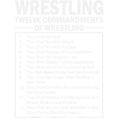 Wrestling All White Font DTF (direct-to-film) Transfer