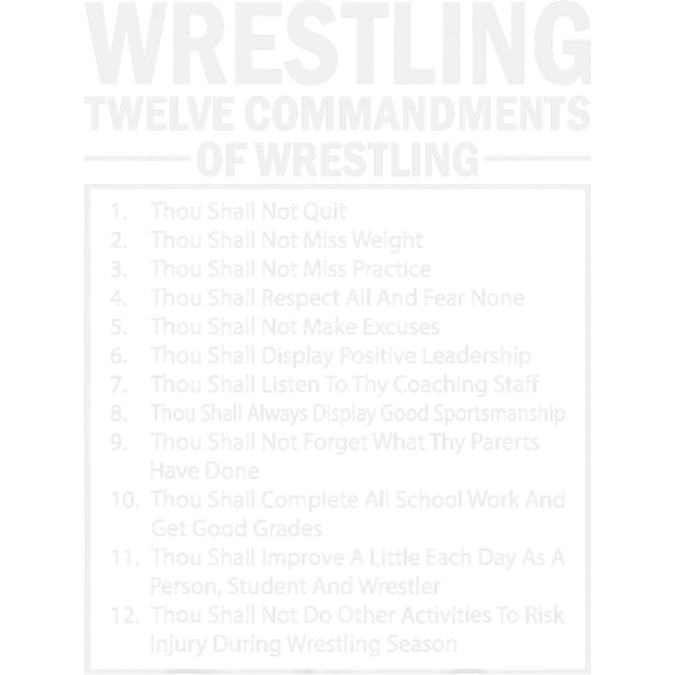 Wrestling All White Font DTF (direct-to-film) Transfer