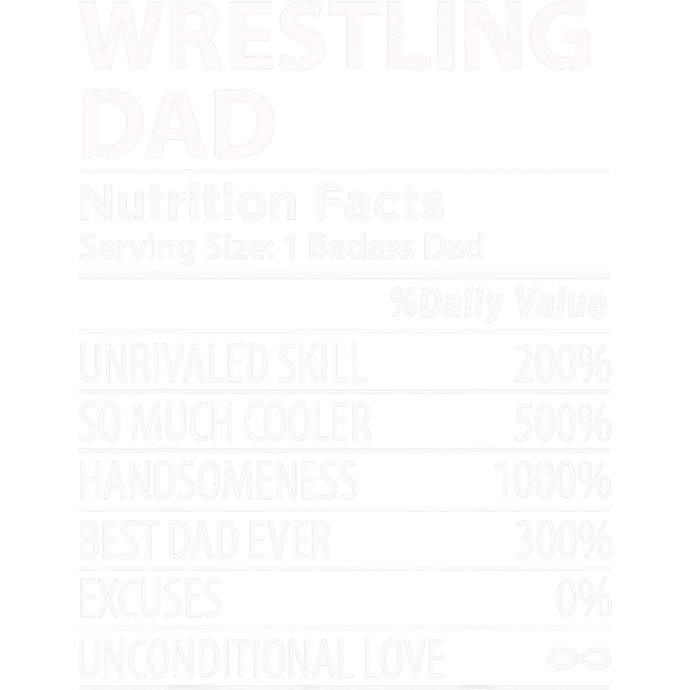 Wrestling Dad Nutrition Facts DTF (direct-to-film) Transfer