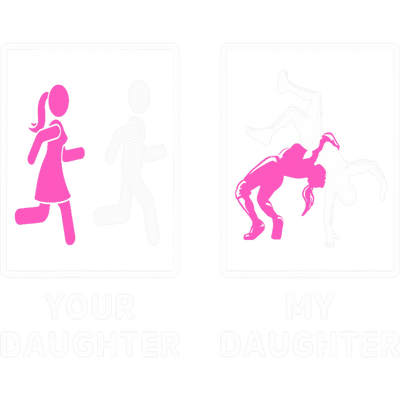 Wrestling Daughter Flipping DTF (direct-to-film) Transfer