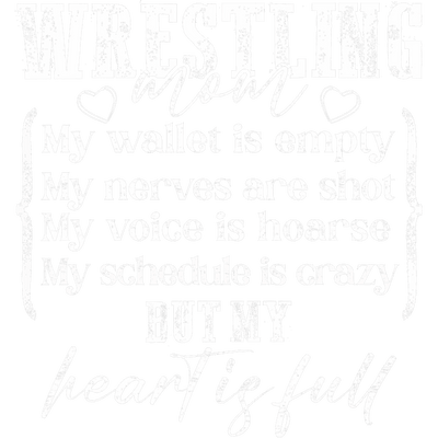 Wrestling Mom in White Full Heart DTF (direct-to-film) Transfer
