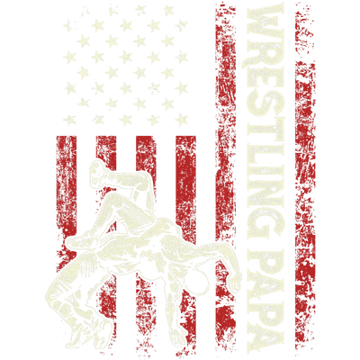 Wrestling Papa in Distressed Flag DTF (direct-to-film) Transfer