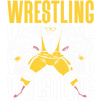 Wrestling Strong Man in Yellow DTF (direct-to-film) Transfer