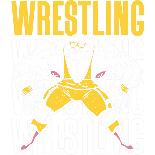 Wrestling Strong Man in Yellow DTF (direct-to-film) Transfer